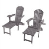 Best Desu Oceanic Collection Adirondack Chaise Lounge Chair Foldable cup and glass holder built in ottoman Set of 2
