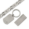 Chisel Stainless Steel Brushed & Polished Bracelet, Money Clip & Key Ring Set