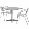 Flash Furniture TLH - ALUM - 32SQ - 017BCHR2 - GG 31.5 in. Square Aluminum Indoor - Outdoor Table - 2 Slat Back Chairs