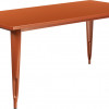 Flash Furniture 31.5 x 63 in. Rectangular Copper Metal Indoor & Outdoor Table