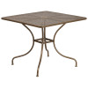 Flash Furniture 35.5 in. Square Gold Indoor & Outdoor Steel Patio Table