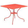 Flash Furniture 35.5 in. Square Coral Indoor & Outdoor Steel Patio Table