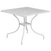 Flash Furniture 35.5 in. Square White Indoor & Outdoor Steel Patio Table