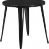 Flash Furniture 30 in. Round Black Metal Indoor & Outdoor Table