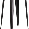 Flash Furniture 30 in. Round Black-Antique Gold Metal Indoor & Outdoor Bar Height Table