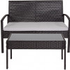 Flash Furniture Aransas Series 4 Piece Black Patio Set with Steel Frame & Gray Cushions, 30 x 22.5 - 43 x 22 in.
