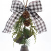 Pine and Bell Bow Drop (Set of 6)
