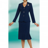 Ben Marc Plus Size Church Suit Featuring Timeless Pleated Skirt and Structured Blazer.