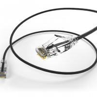 Addon ADD-12FSLCAT6-BK 12FT BLACK CAT 6 SLIM PVC ETHERNET CABLE SNAGLESS CLEAR-CLAW RJ-45 M/M