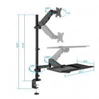 PDI COMMUNICATIONS INC (PDI) SB-3270DTL DESKTOP LOCK DOWN STAND CAN DO UP TO 70 DEGREES OF SWIVEL. CAN RAISE UNIT UP DOW