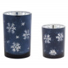 Frosted Votive Candle Holder with Snowflake Design (Set of 2)