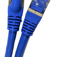Addon ADD-50FCAT7-BE 50FT BLUE CAT7 SHIELDED (S/FTP) PVC ETHERNET CABLE SNAGLESS BUBBLE BOOT RJ-45 M/