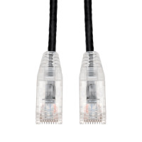 Addon ADD-7FSLCAT6A-BK 7FT BLACK CAT 6A SLIM PVC ETHERNET CABLE SNAGLESS CLEAR-CLAW RJ-45 M/M