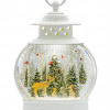 LED Snow Globe Ball with Woodland Deer Scene 11.5"H