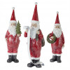 Frosted Long John Santa with Pine and List Accent (Set of 3)