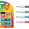 Dymo 1944746 EXPO MAGNETIC FINE-TIP DRY-ERASE MARKERS W/ ERASERS: ASSORTED COLORS - SET OF 4