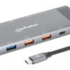 Manhattan 130714 USB-C PD 10-IN-1 DUAL MONITOR 8K DOCKING STATION / MULTIPORT HUB