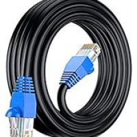 UNC Group PC6-50F-BLK-OD 50 FEET INDUSTRIAL CAT6 OUTDOOR PATCH CABLE WITH DUST CAP, BLACK, S/STP DOUBLE S