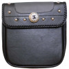 Vance Leather Black and Grey Studded and Braided Sissy Bar Bag