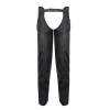 Ladies Lightweight Naked Goatskin Leather Chap with Grommeted Twill and Lace Highlights