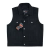 Men\'s Black Denim Vest with Collar
