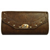 Distressed Brown Tool Bag Studded W/Twist Latch