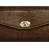 Vance Leather Distressed Brown Plain 2 Strap Tool Bag with Twist Latch