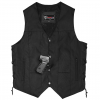 Men's Premium Black Textile Motorcycle 10 Pocket Vest with Dual Conceal Carry Pockets Perfect for Every Biker Versatile Durable