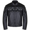 Reflective Skull Premium Cowhide Leather Motorcycle Jacket