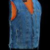 Men's Blue VNeck Denim Vest for Motorcycle Riders