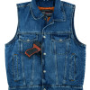 Men's Blue Denim Vest with Collar