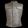 Vance Leather Distressed Brown Motorcycle Club Leather Vest