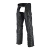 Ladies Lightweight Naked Goatskin Leather Chap with Grommeted Twill and Lace Highlights