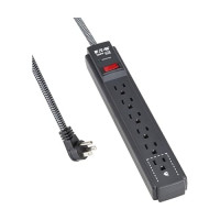 EATON TRIPP LITE SERIES MASTER-POWE TLP610DB 6-OUTLET SURGE PROTECTOR 5-15R 1200 J 10FT 3M BRAIDED CORD BLACK
