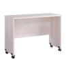 Benjara Rectangular Wooden Desk Return with Casters & Grain Details - White Oak - 27 x 15 x 37 in.