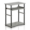10016GYW-BK Home Laptop Notebook Computer Desk, French Oak Grey & Black