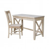 International Concepts Hampton Solid Wood Desk & Chair Set - Unfinished