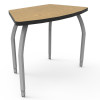 Elo Echo Desk with Bannister Oak Laminate & 4 Junior Adjustable Smooth Silver Legs - 21-26 x 36 x 20 in.