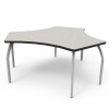 Elo Echo Desk with Grey Nebula Laminate & 4 Junior Adjustable Smooth Silver Legs - 21-26 x 36 x 20 in.