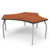 Elo Adapt II Desk, Grey Nebula Laminate & Banding with 4 Adjustable Smooth Silver Legs - 26-31 x 30 x 21.5 in.