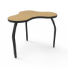 Elo Connect 8 Desk, Bannister Oak Laminate & Banding with 4 Junior Adjustable Smooth Silver Legs - 21-26 x 33 x 24 in.