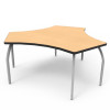 Elo Echo Desk with Fusion Maple Laminate & 4 Adjustable Smooth Silver Legs - 26-31 x 36 x 20 in.