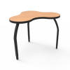 Elo Diamond Desk with Fusion Maple Laminate & 3 Adjustable Smooth Silver Legs - 26-31 x 34 x 30 in.