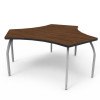 Elo Diamond Desk with Fusion Maple Laminate & 3 Junior Adjustable Smooth Silver Legs - 21-26 x 34 x 30 in.