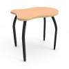 Elo Adapt Desk, Fusion Maple Laminate & Banding with 4 Adjustable Smooth Silver Legs - 26-31 x 30 x 22.5 in.