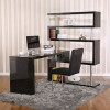 Online Gym Shop Rotating Home Office Corner Desk & Shelf Combo - Black