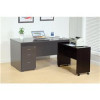 Benzara Stylish Dark Brown Finish Desk Return with Spacious Display Top