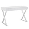 EastEnd Sector Office Desk with Gloss White Top on Stainless Base
