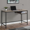 HomeRoots 30 in. Dark Taupe MDF & Black Metal Computer Desk
