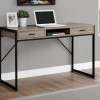 HomeRoots 32.75 in. Dark Taupe MDF & Black Metal Computer Desk